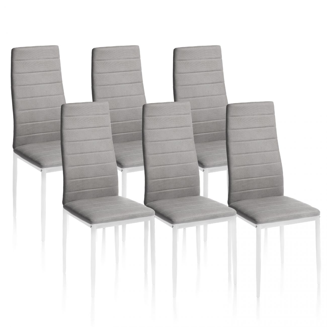 Pack 6 sillas de comedor 39x38 cm yuri gris oscuro–blanco