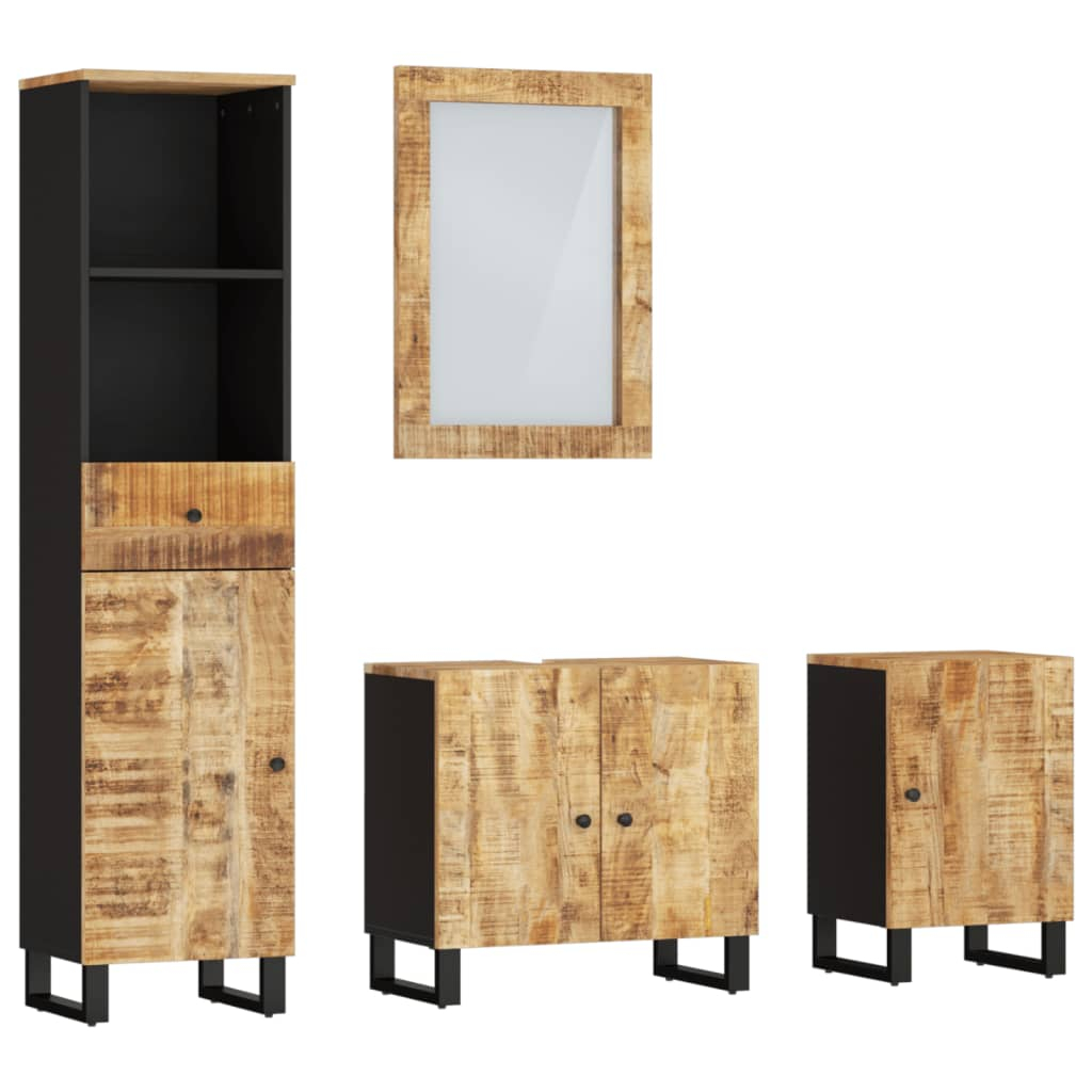 vidaXL conjunto de muebles de baño 4 piezas madera maciza de mango