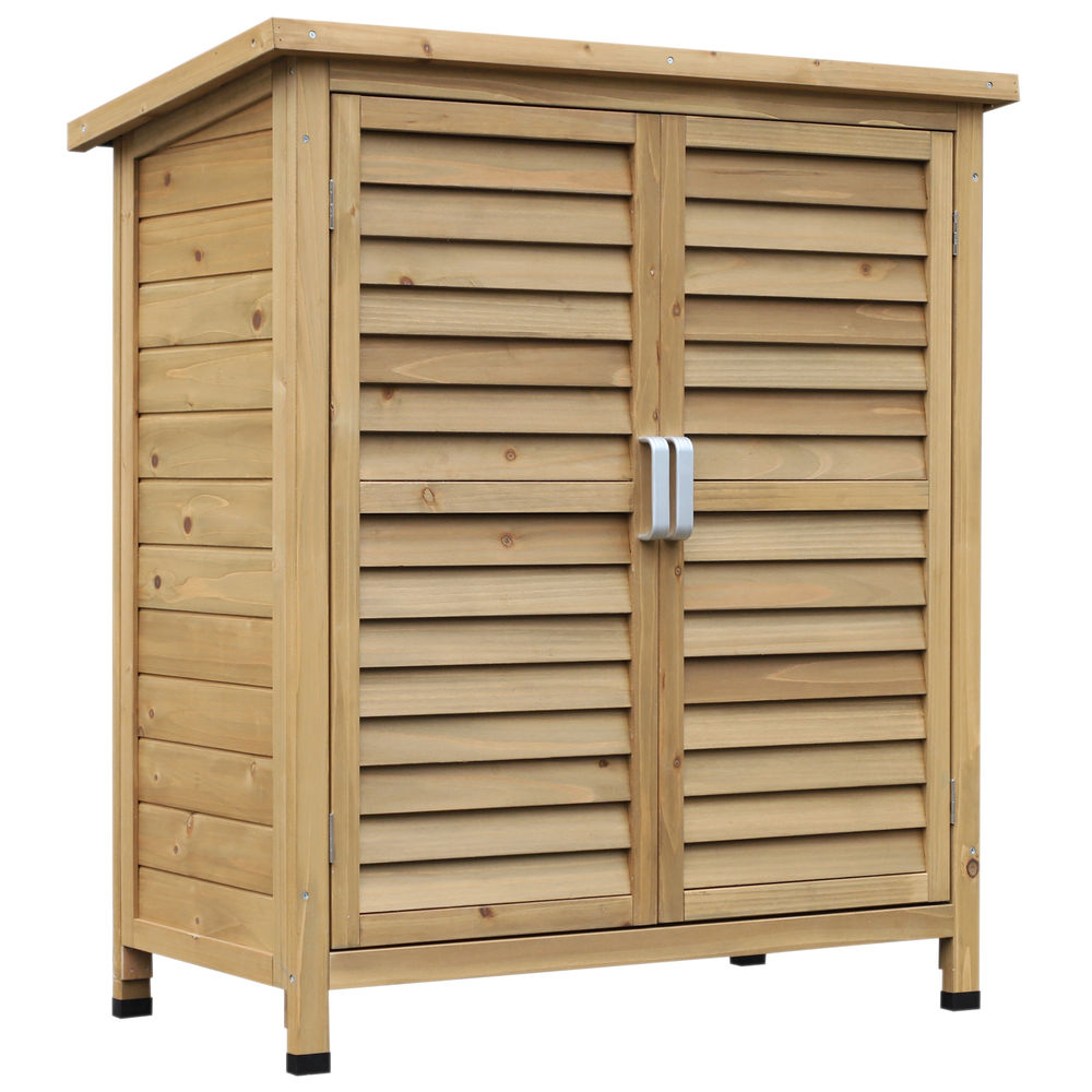 Caseta de jardín 87x46.5x96.5 cm madera de abeto color marrón Outsunny