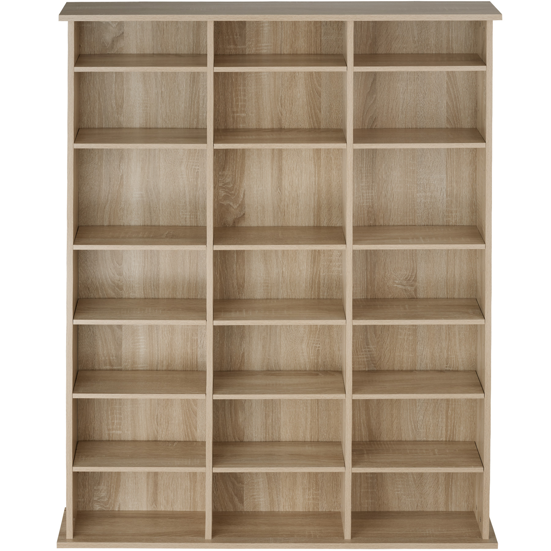 Estantería para cd y estantes regulables 105,5x19x136,5cm madera clara