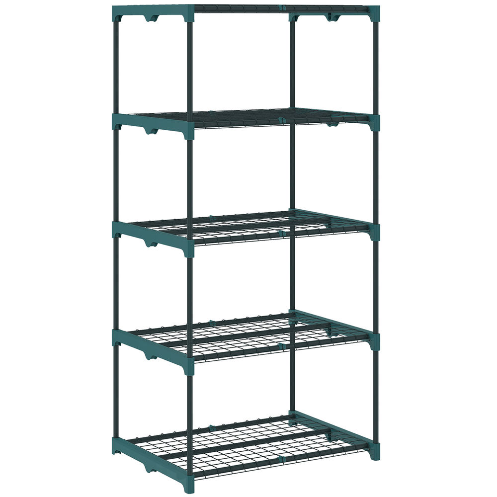 Soporte para planta 67x49x138 cm acero, pp color verde Outsunny