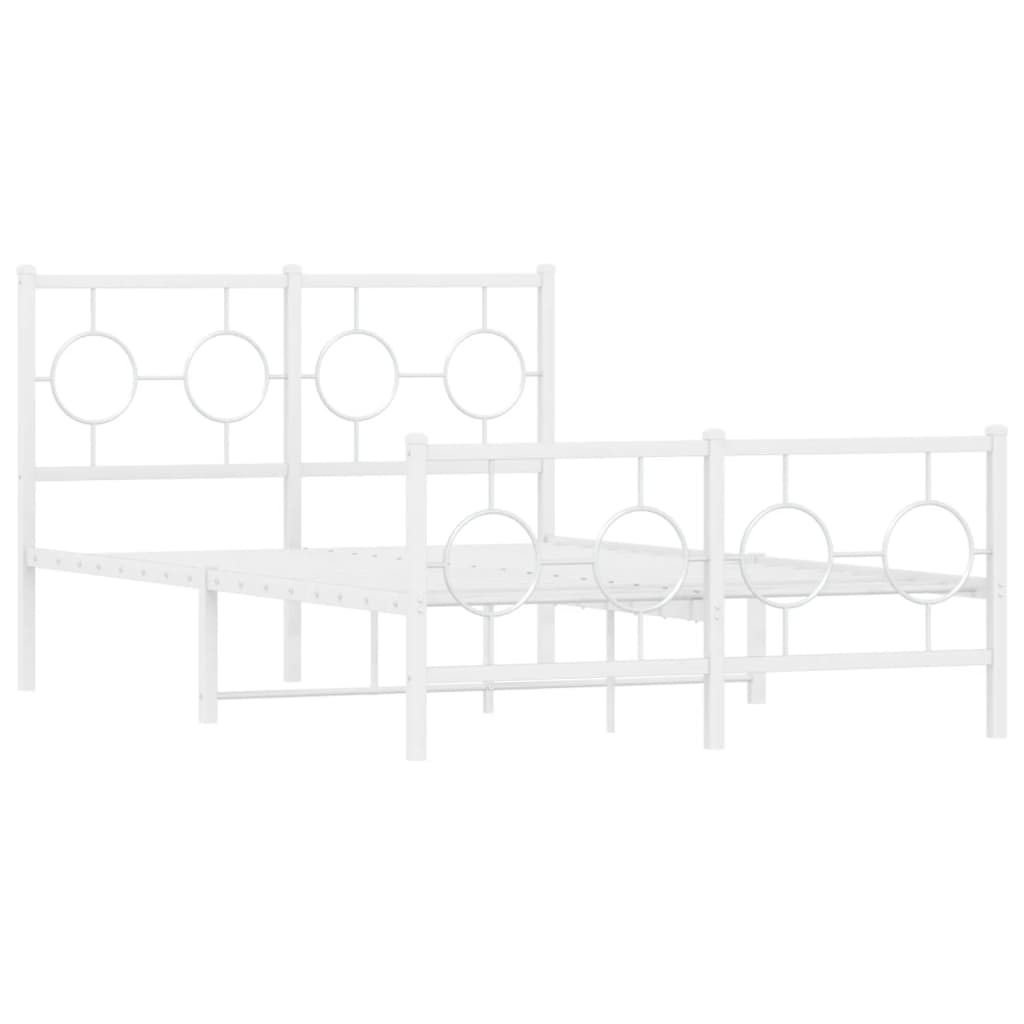 vidaXL estructura cama sin colchón con estribo metal blanco 120x190 cm