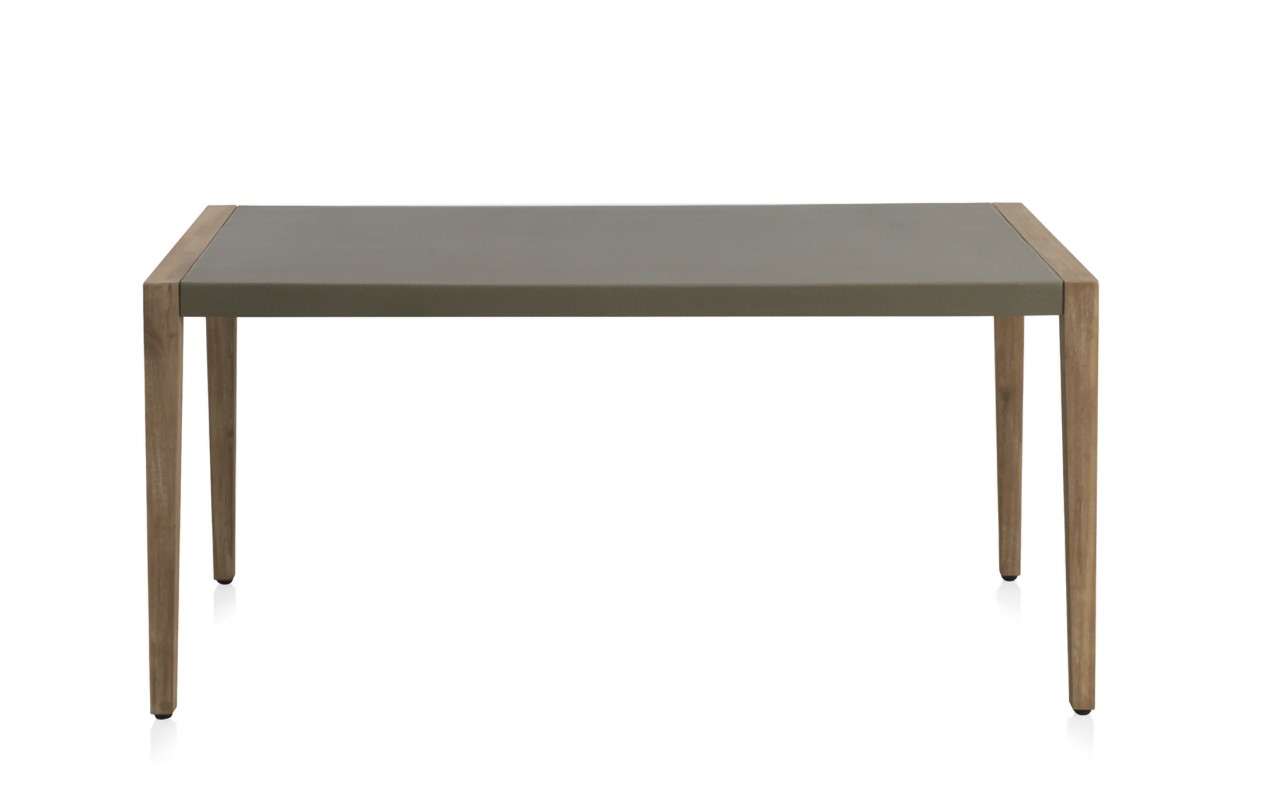 Mesa acacia con tapa de cemento duralcrete, 160x90x75cm