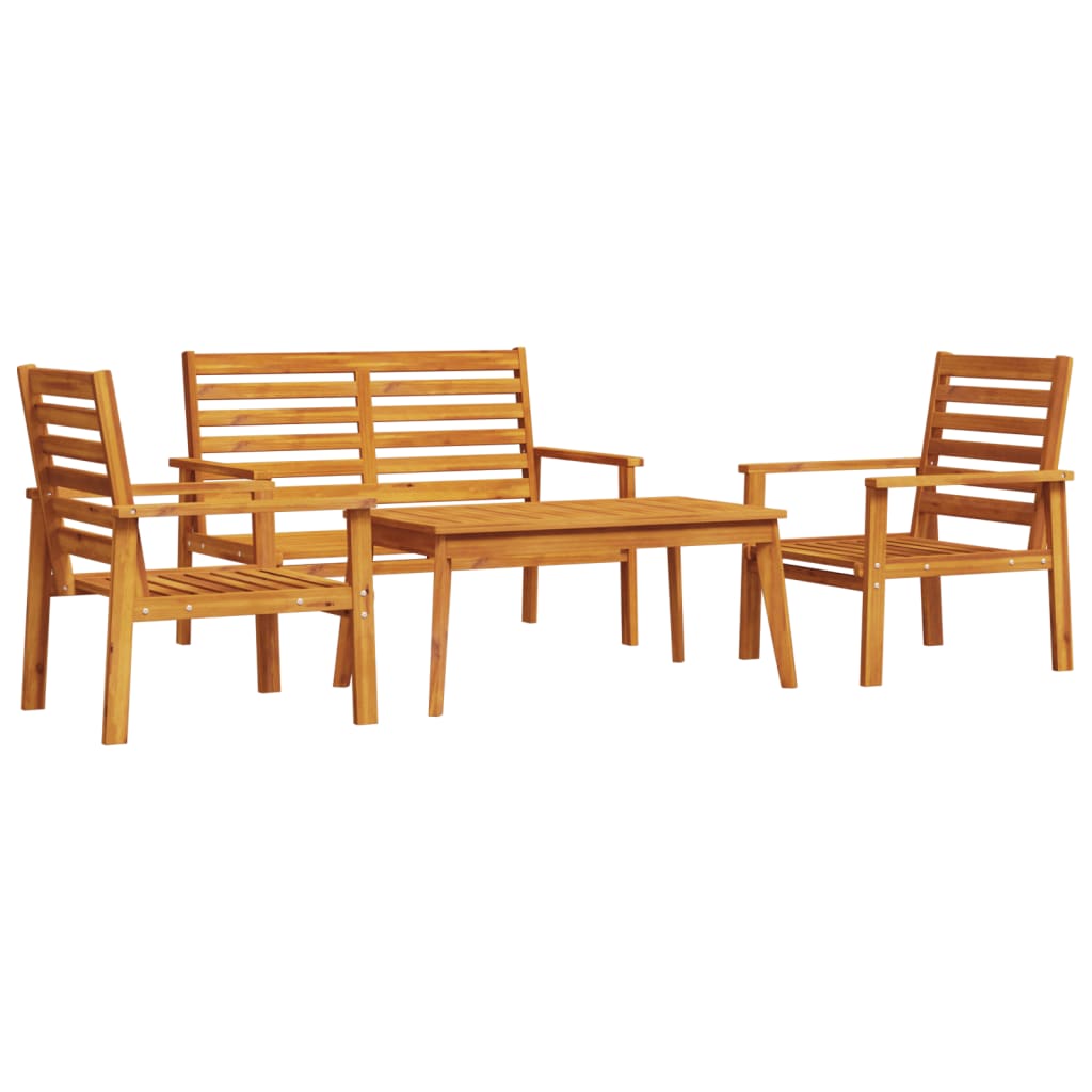 vidaXL juego de muebles de jardín 4 piezas madera maciza de acacia