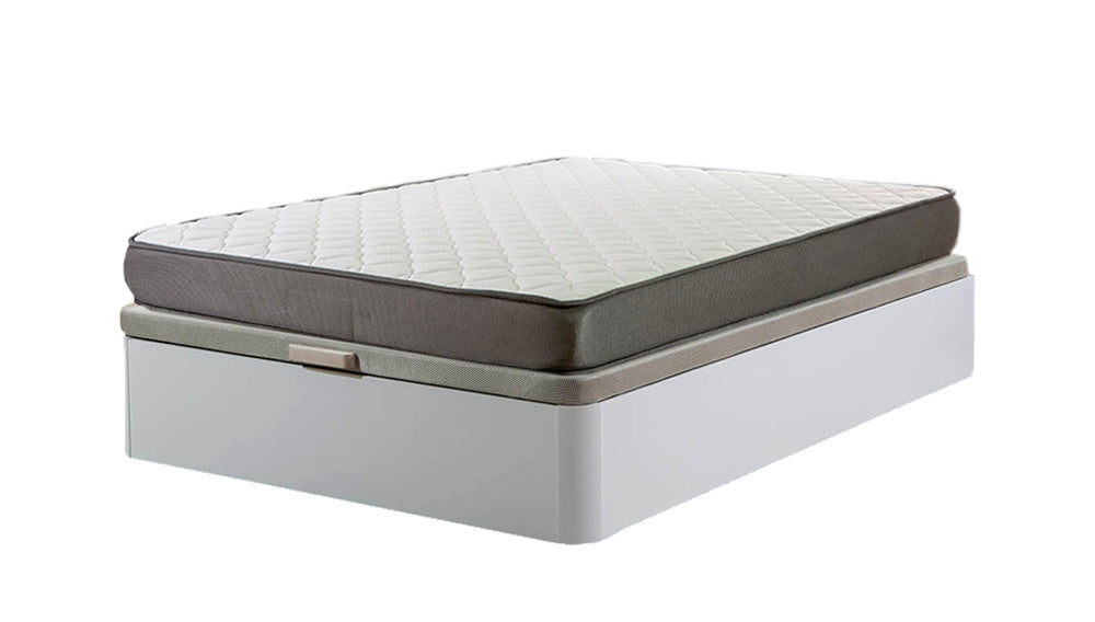 Cama canape abatible blanco 90 cm + colchon basico de 18 cm