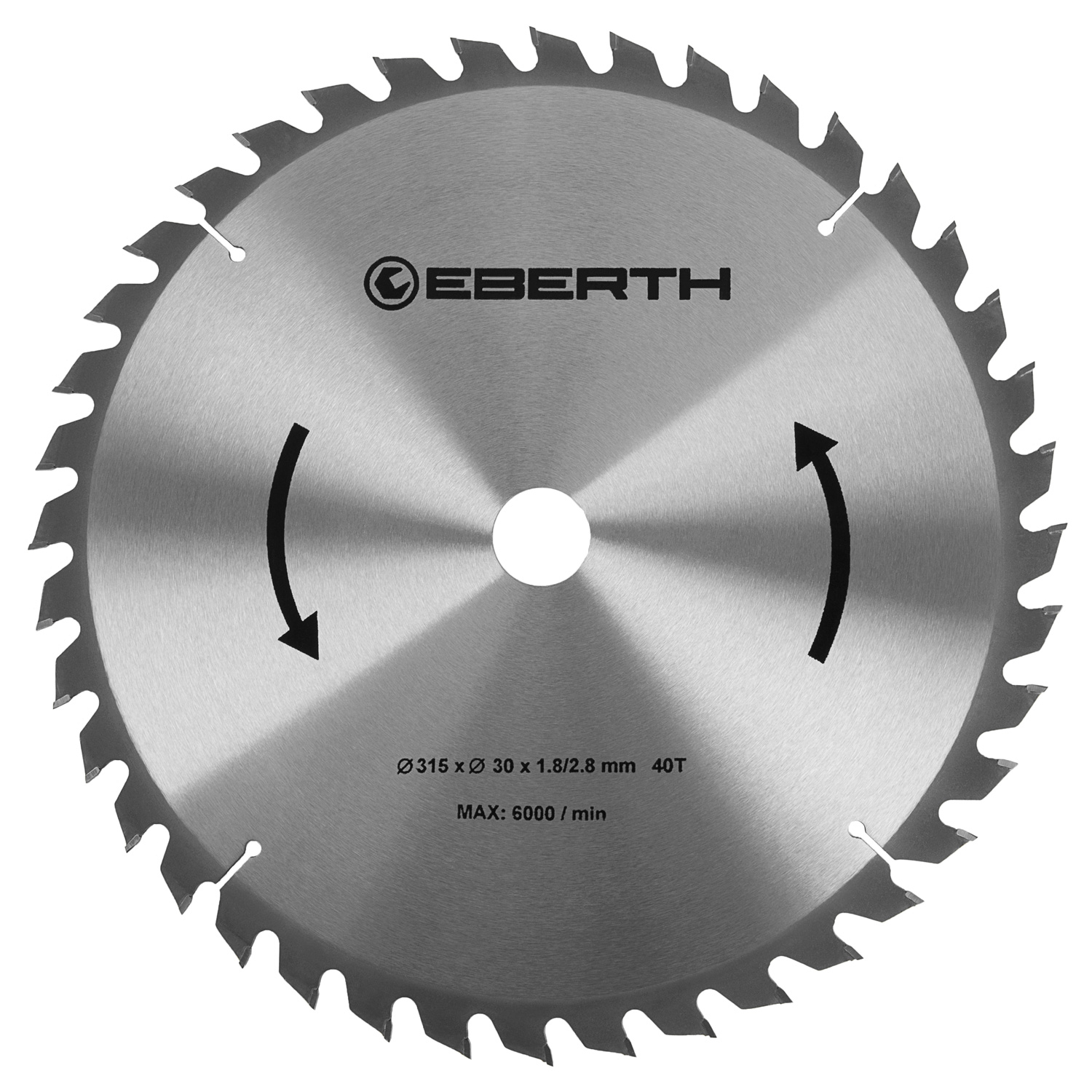 Eberth hoja de sierra circular 315 x 1,8 x 2,8 mm, 40 dientes, 30mm