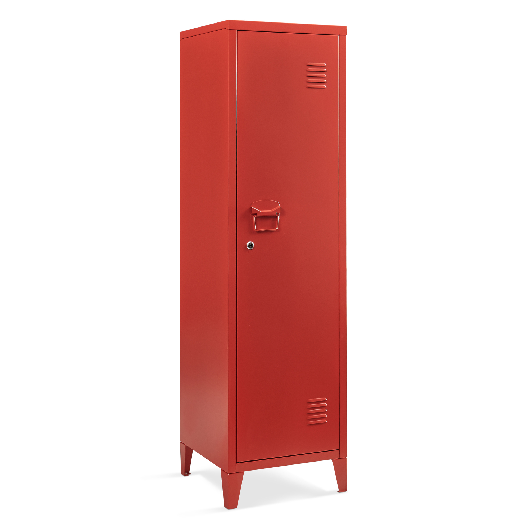 Casillero metálico kurikka con 3 compartimientos acero 137x38x38 cm - rojo