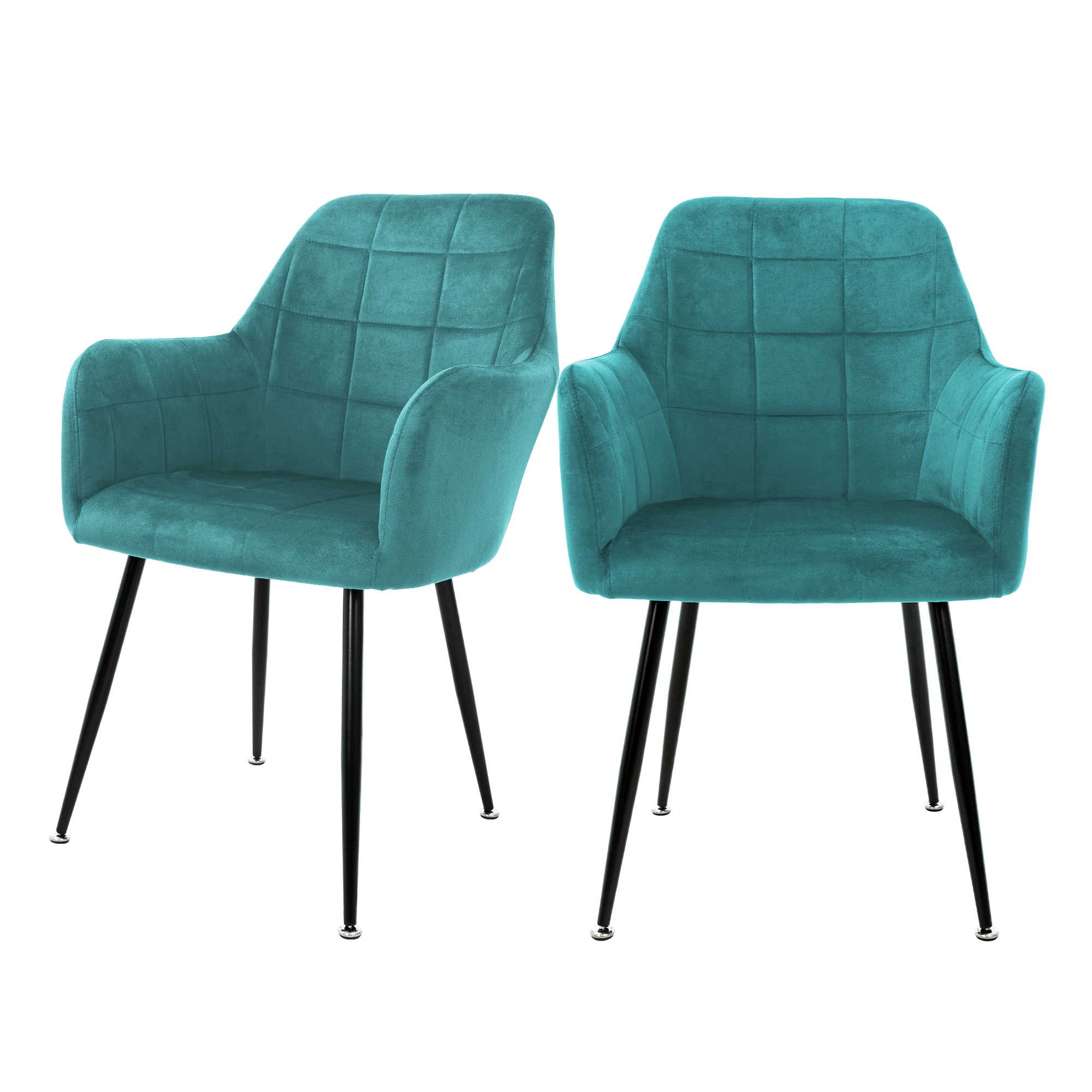 Sillas de comedor turquesa con respaldo y apoyabrazos juego ml-design
