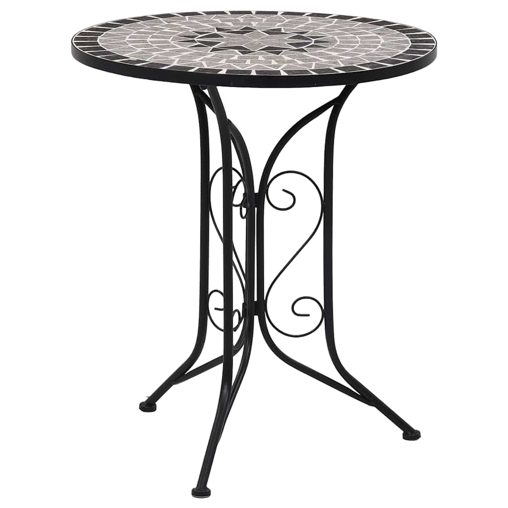 vidaXL mesa bistro de mosaico cerámica gris 60 cm