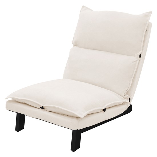 Silla de suelo reclinable beige, sofá bajo estilo japonés con respaldo