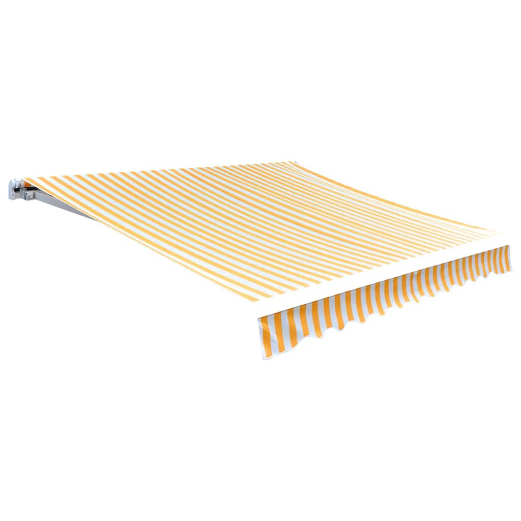 vidaXL tela de repuesto para toldo naranja y blanco 3,5x2,5 m poliéster