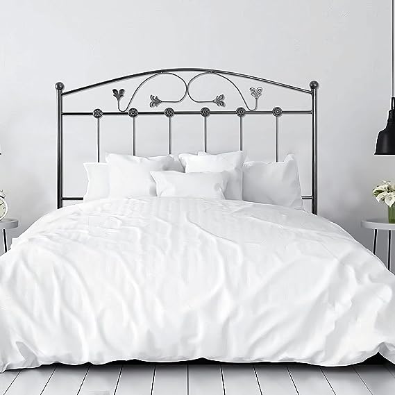 Cabecero de forja manchego, negro plata para cama de 105 cm