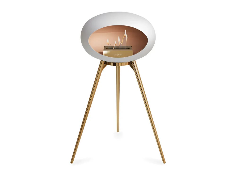 Chimenea de bioetanol blanca de altura baja