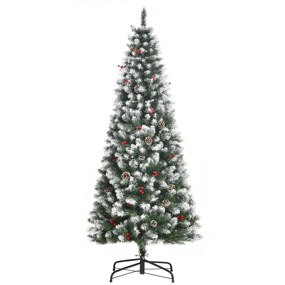 Árbol de navidad 65x65x180 cm acero, PVC color verde Homcom