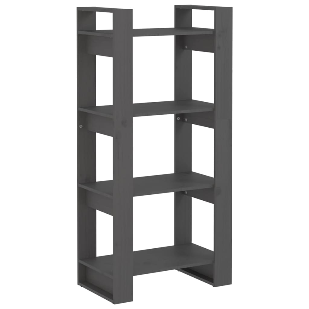 vidaXL estantería/divisor de espacios madera maciza gris 60x35x125 cm