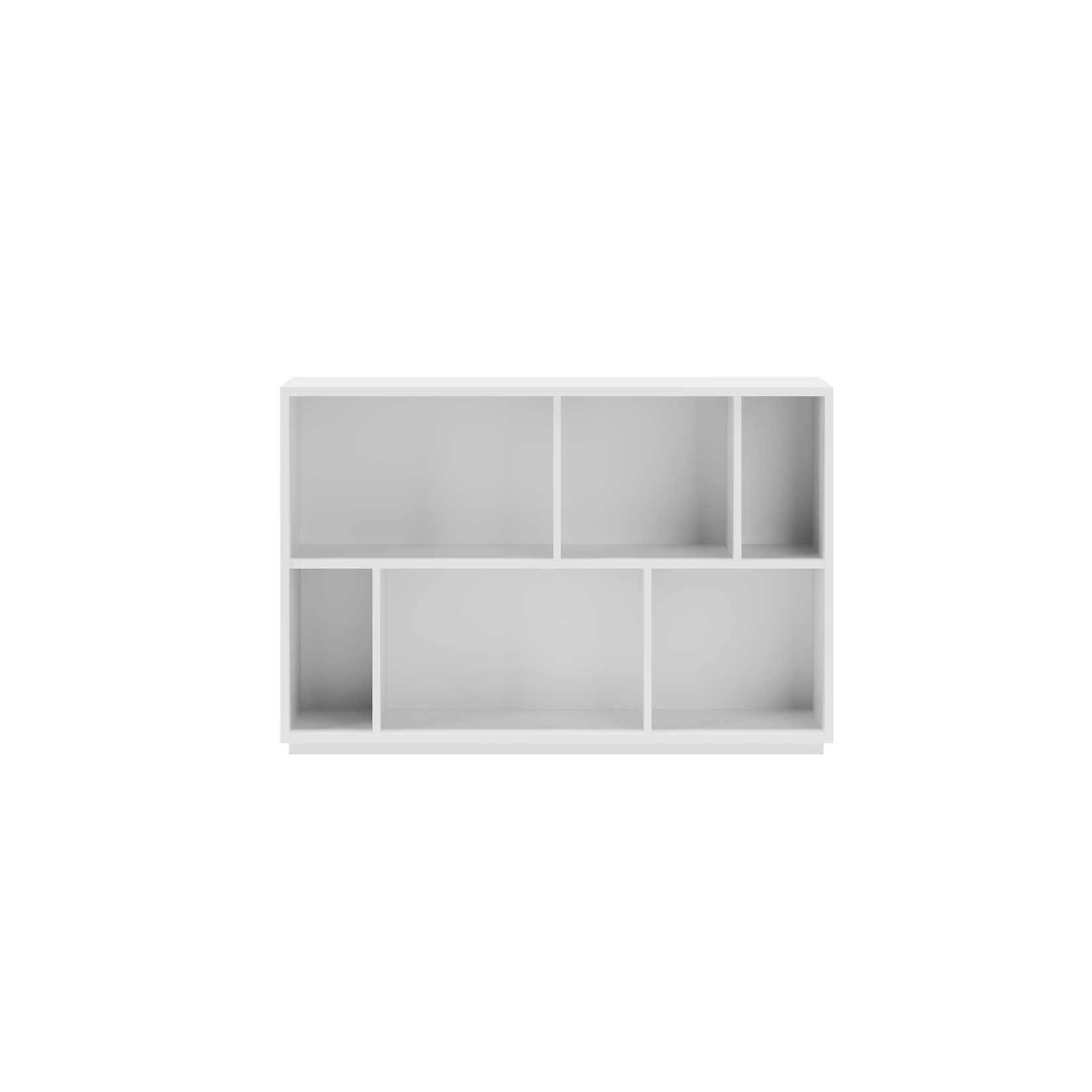 Estantería librería 2 niveles, melamina color blanco, 80x119x32