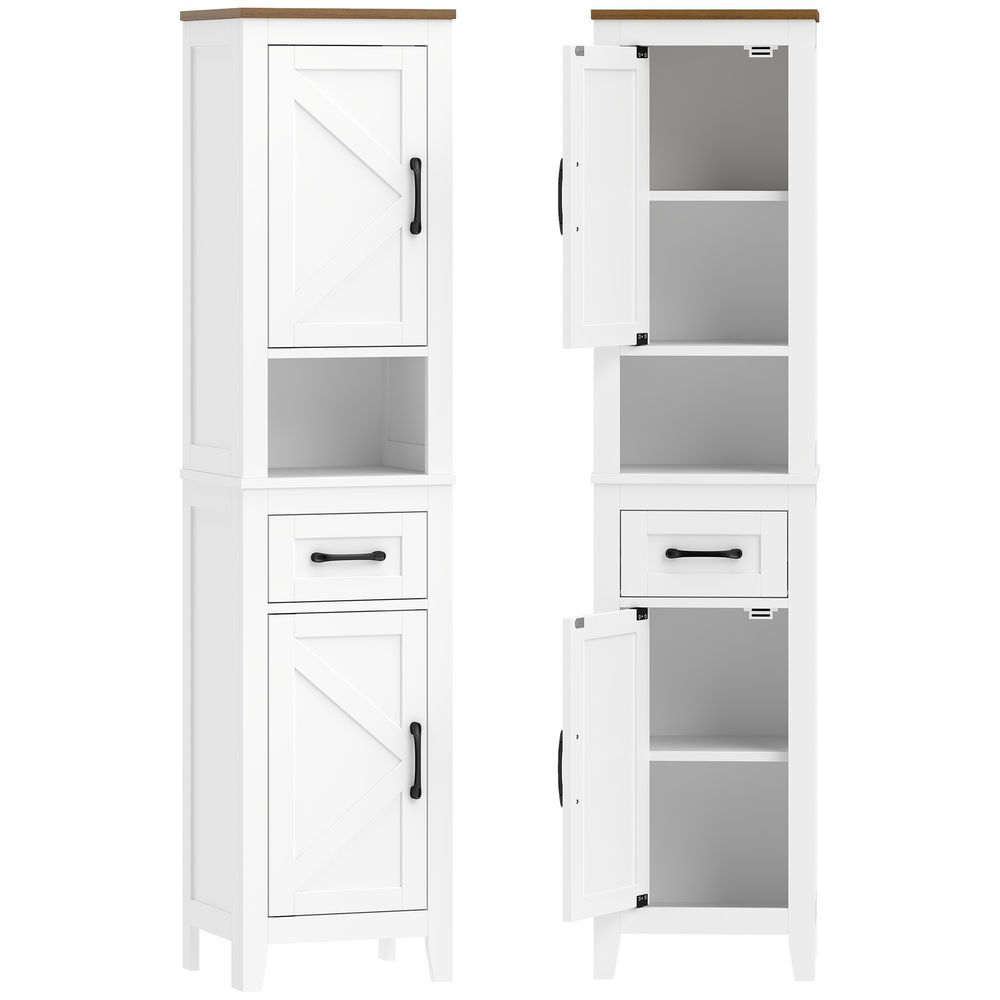Columna de baño 34.5x30x148 cm color blanco Homcom, hogar - baño