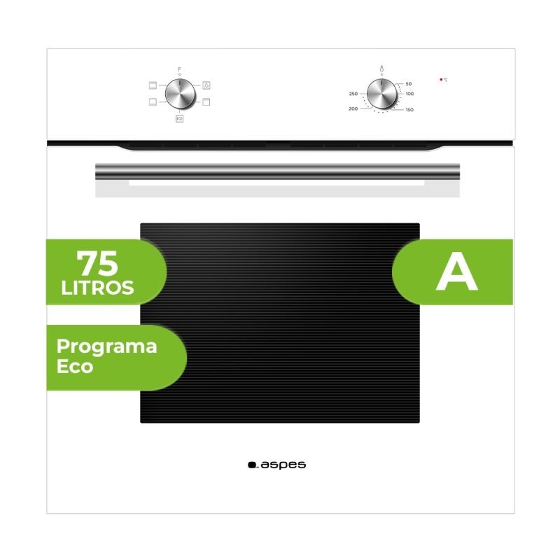 Horno Aspes ah4701eb 75 l blanco 4 programas 60 cm