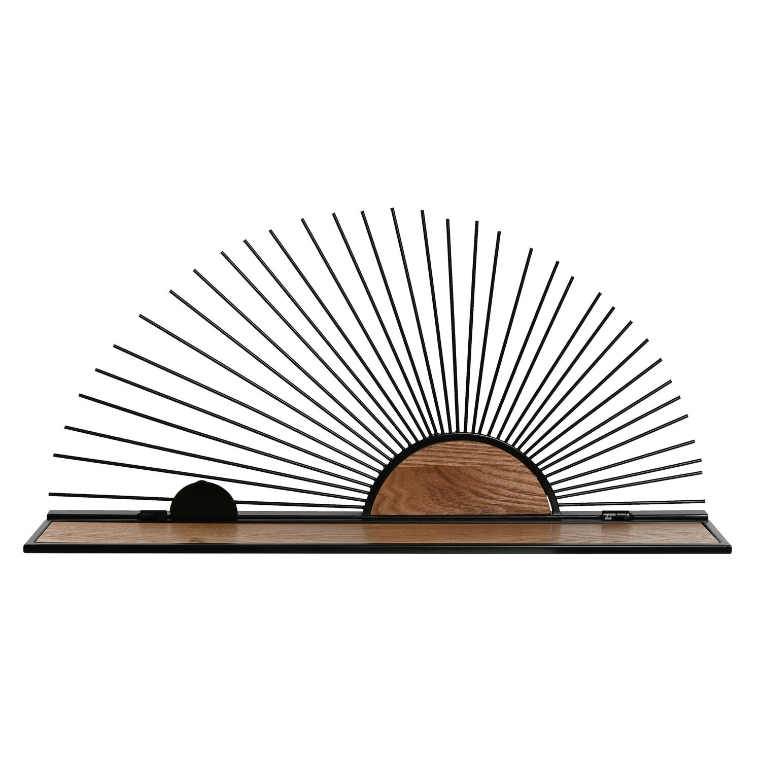 Estantería de pared de metal mdf 58x10,5x28cm negro