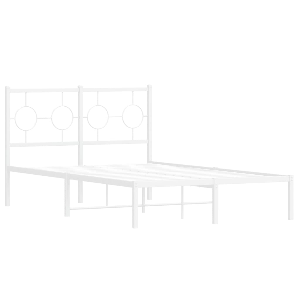 vidaXL estructura cama sin colchón con cabecero metal blanco 120x190cm