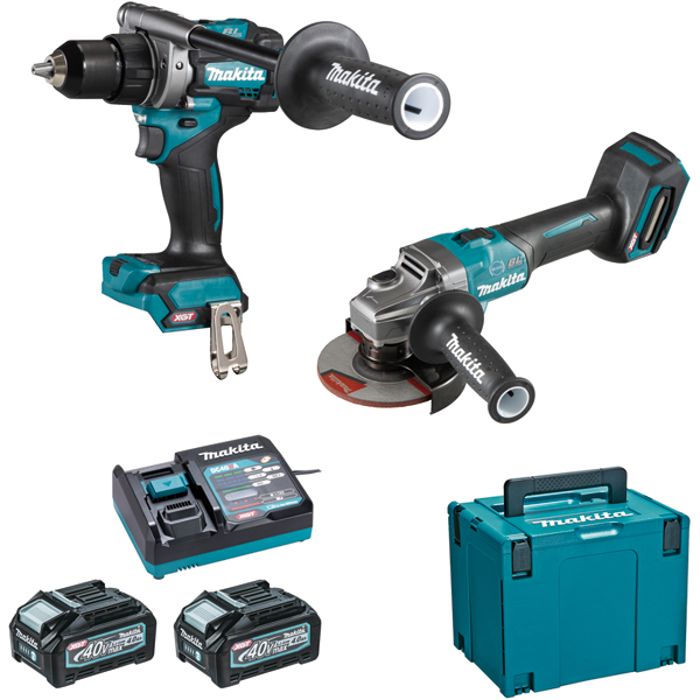 Conjunto de 2 máquinas 40 v máx li-ion 4 ah xgt (df001g + ga005g) Makita -