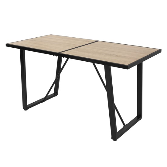Mesa de comedor aspecto roble mueble cocina rectangular para 6 personas