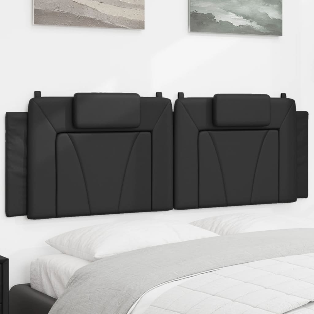 Cabecero de cama acolchado cuero sintético negro 160 cm eso1242