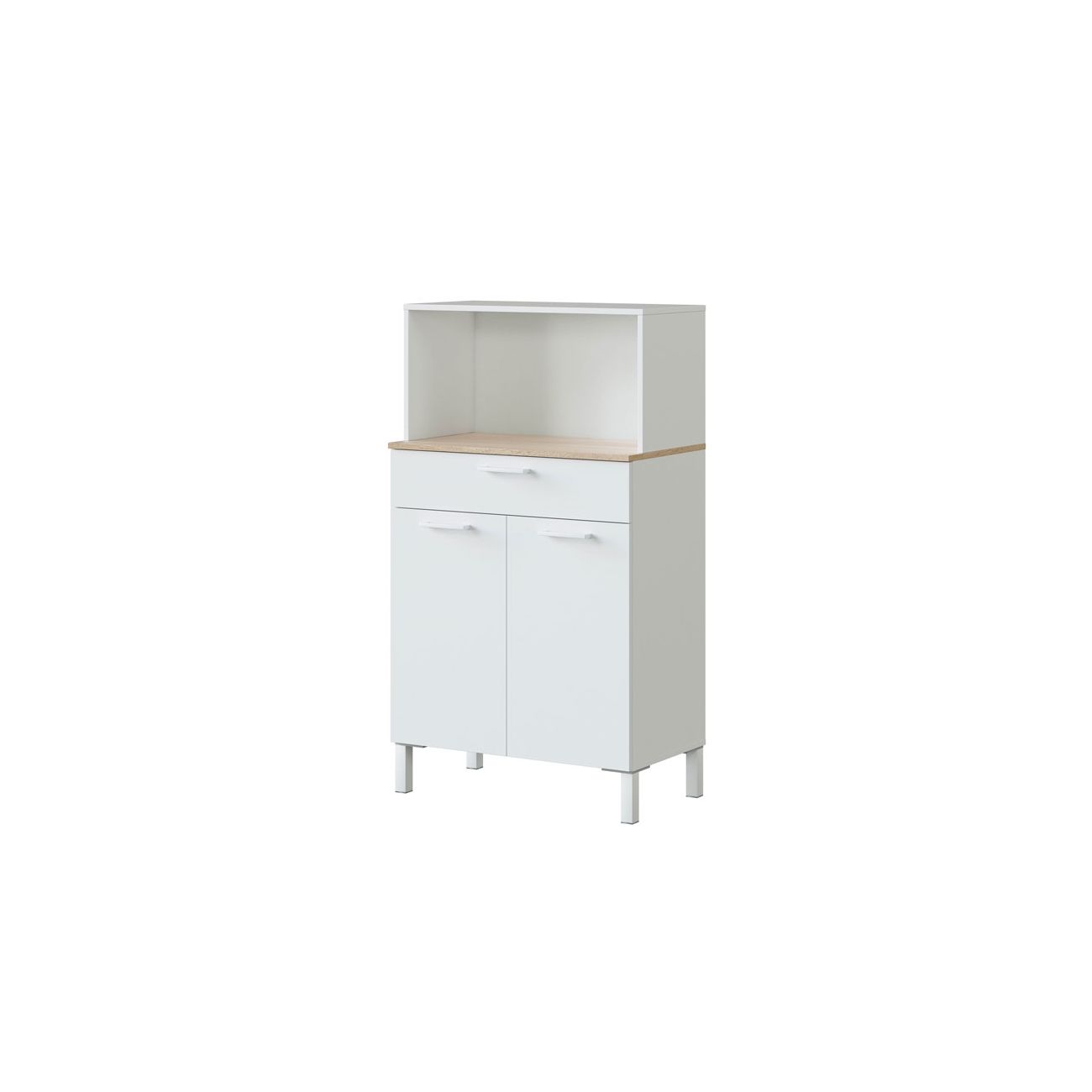 Alacena de cocina con 2 puertas y 1 cajón 72x126 cm blanco - roble
