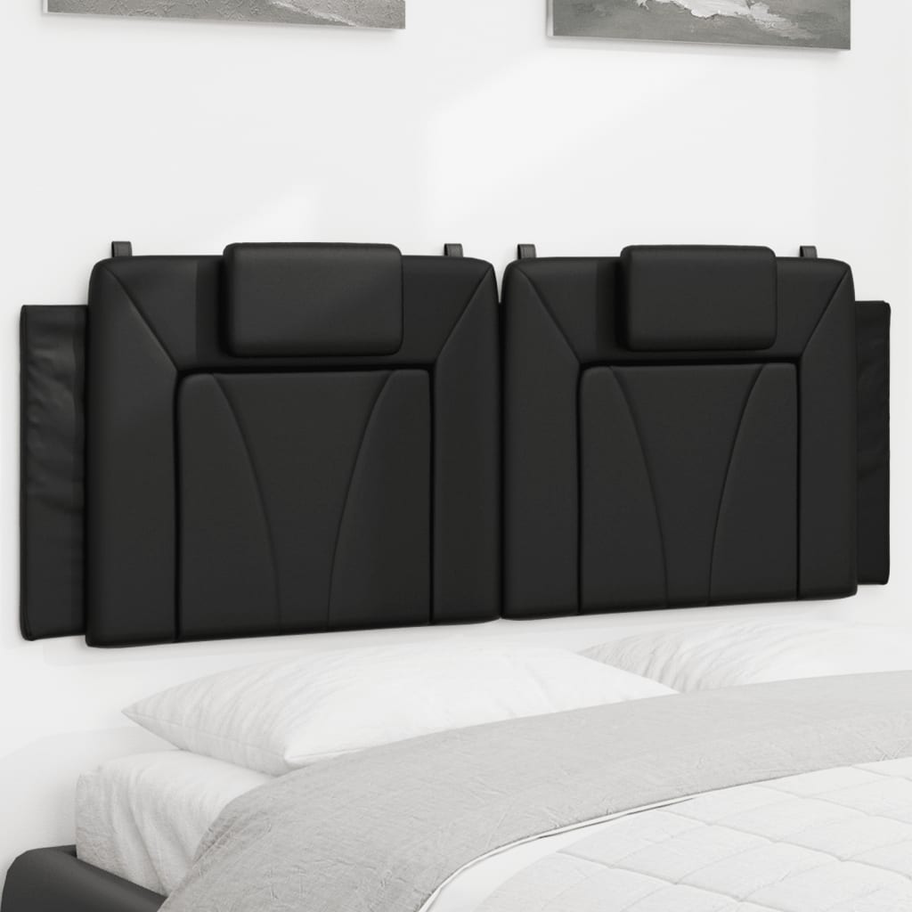 Cabecero de cama acolchado cuero sintético negro 120 cm eso2108