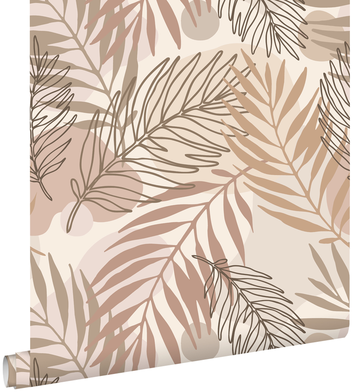 Estahome papel pintado hojas beige 50 x 900 cm