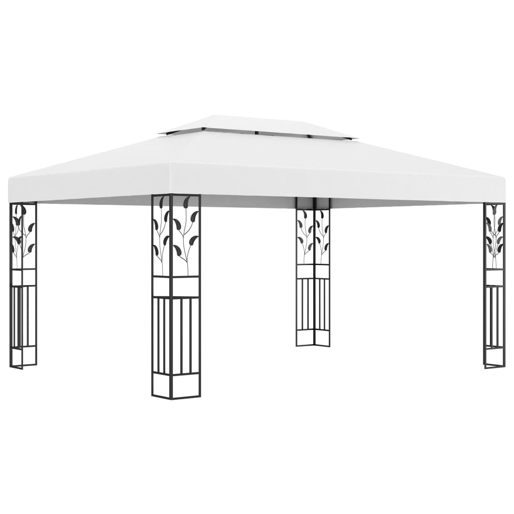 vidaXL cenador con doble techo blanco 3x4 m