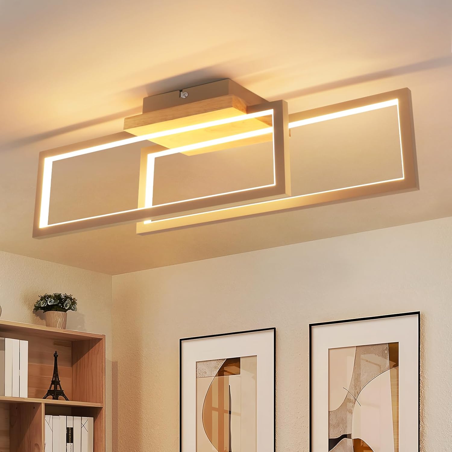 Nettlife lámpara de techo LED integrado amarillo / dorado 48x13