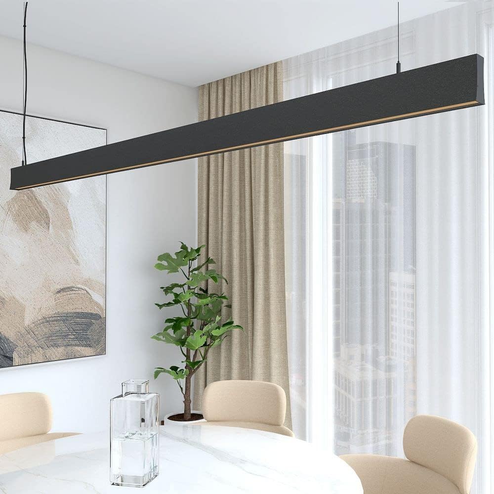 Lámpara lineal techo colgante negro 2 metros 4000k luz natural