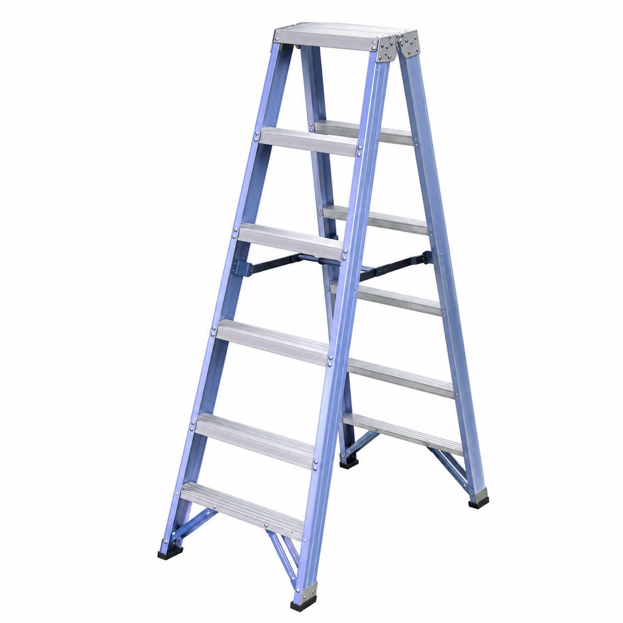 Escalera tijera doble acceso t-dax-6x2 de aluminio