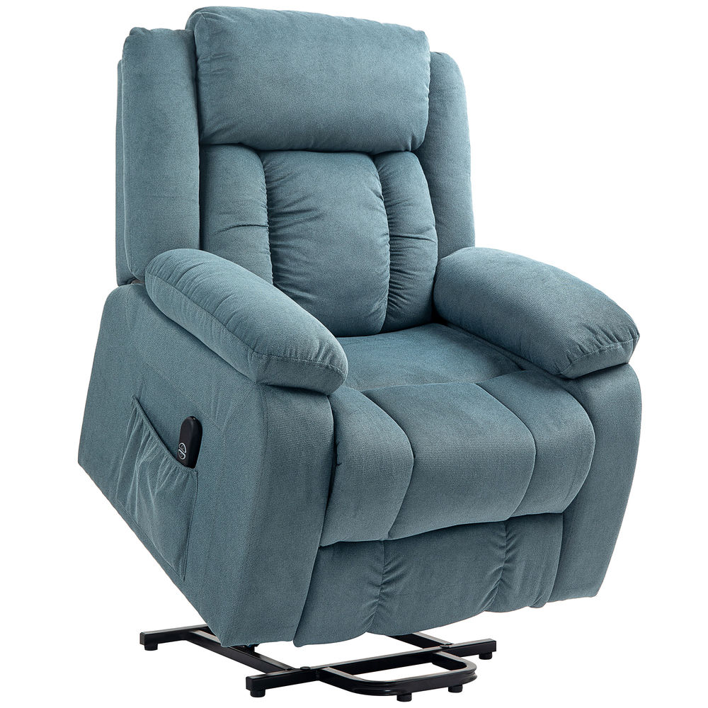 Sillón elevador 92x94x105 cm terciopelo color azul Homcom
