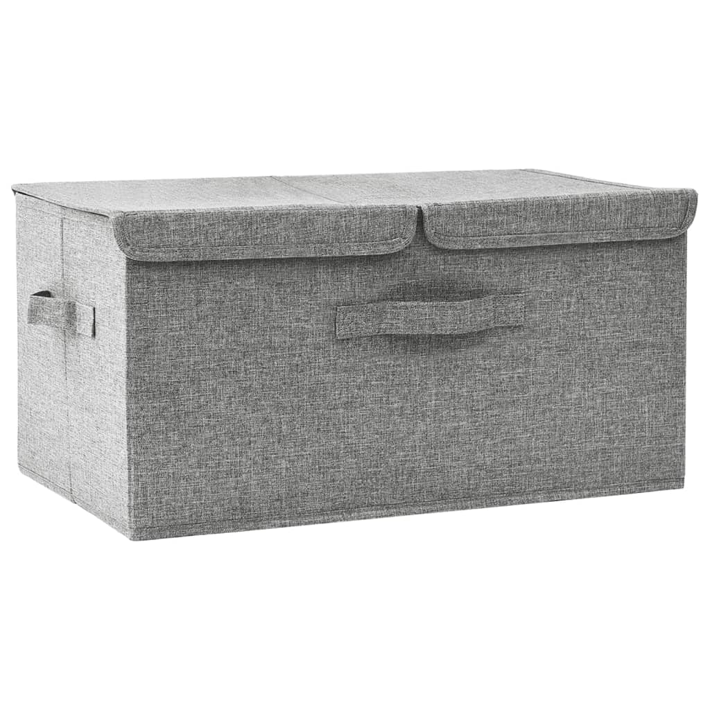 vidaXL caja de almacenaje tela gris 50x30x25 cm