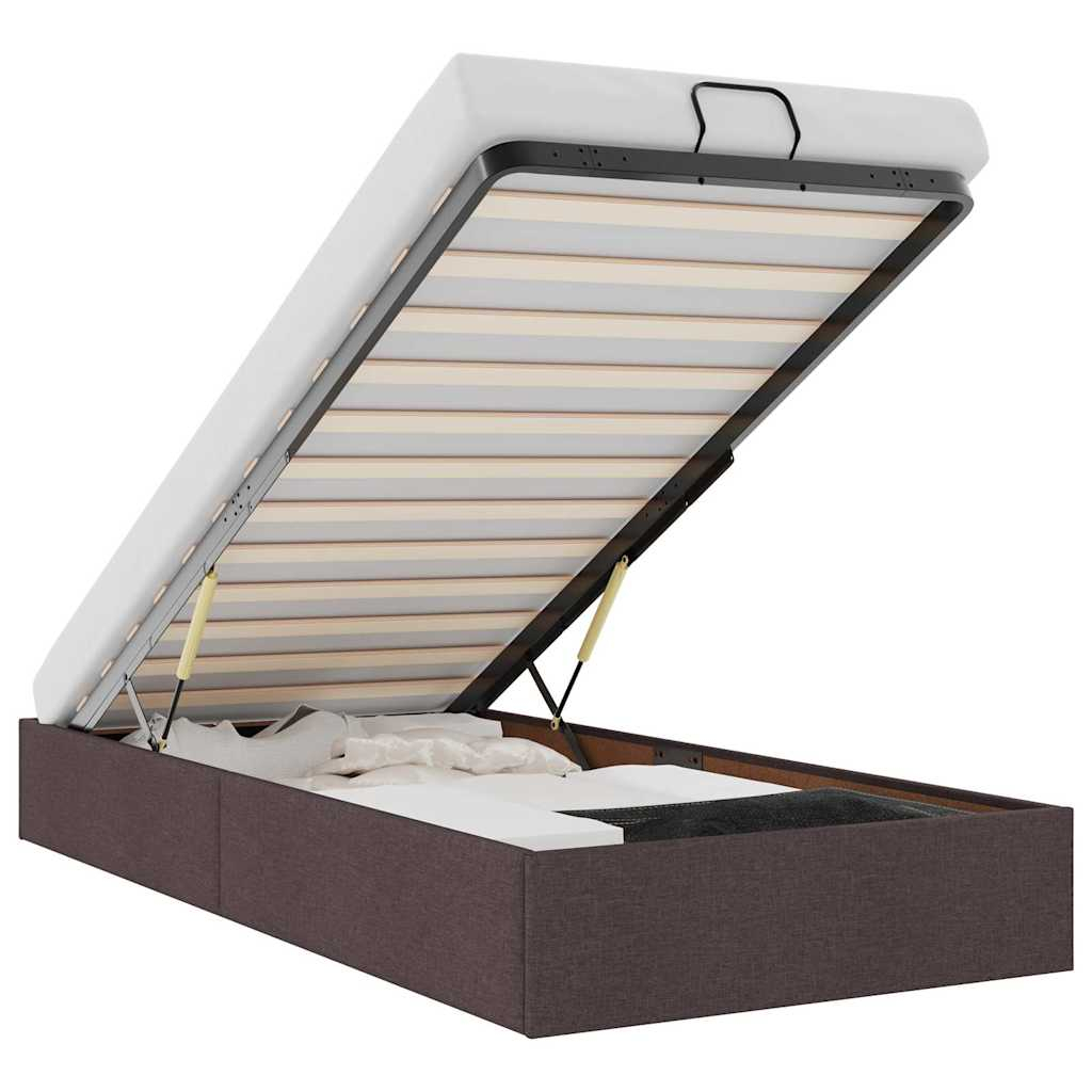 vidaXL estructura de cama otomana sin colchón marrón oscuro 100x200cm