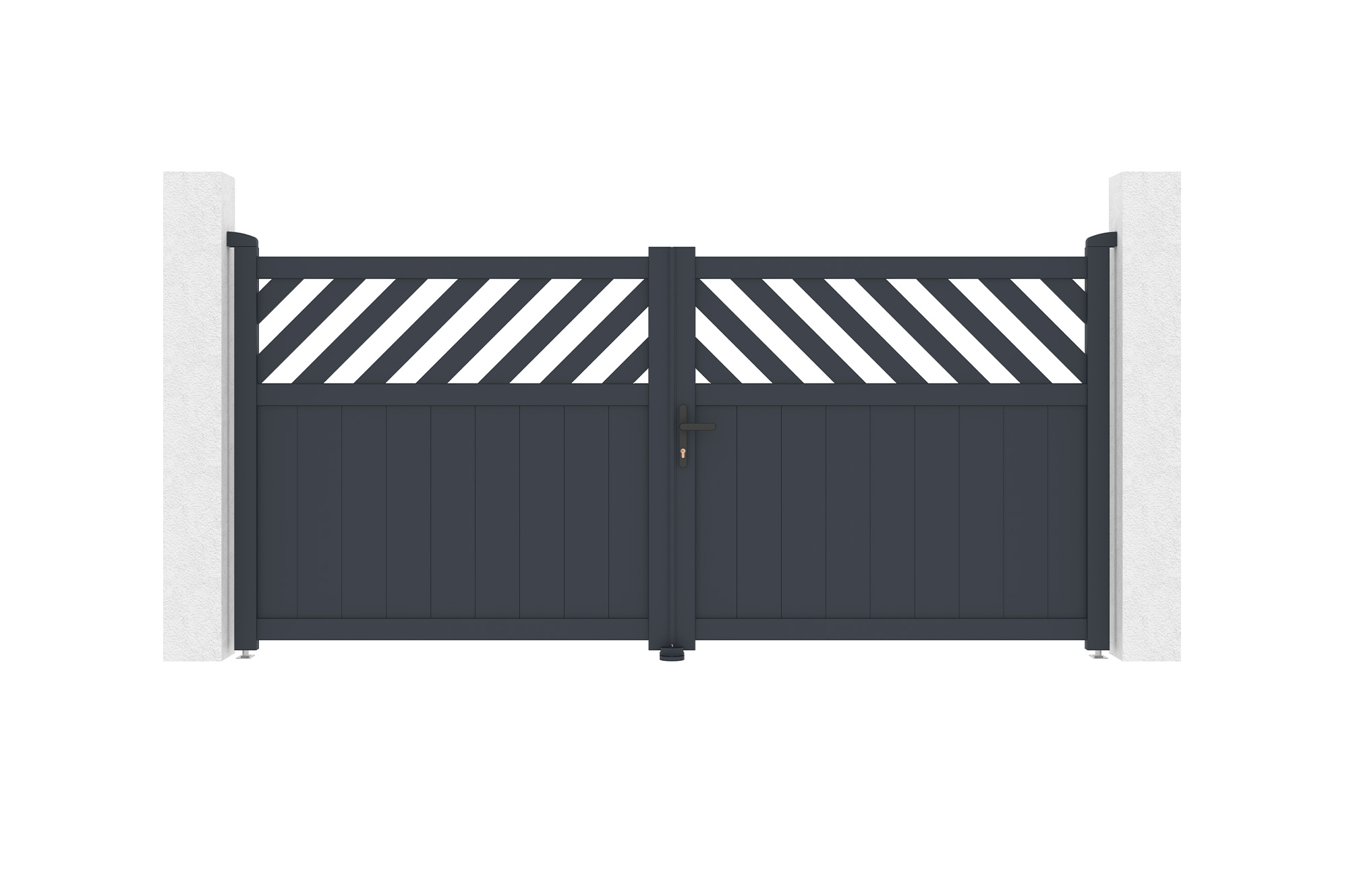 Puerta batiente helmis 3m h.140 aluminio gris + motor tanker b250