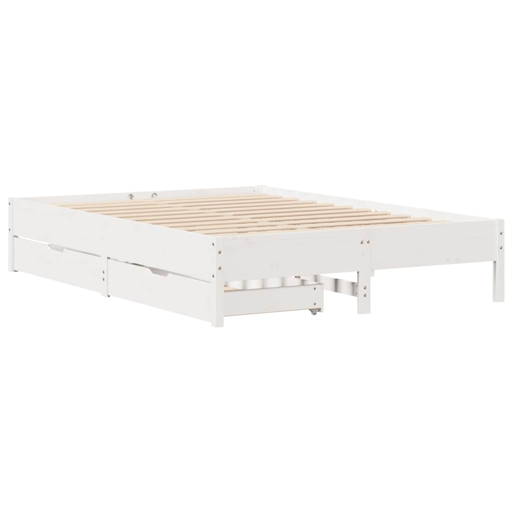 vidaXL estructura de cama sin colchón madera de pino blanca 150x200 cm
