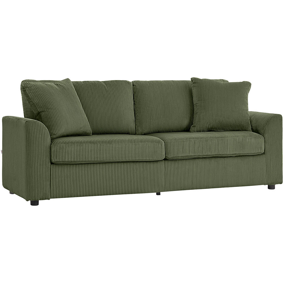 Sofá 3 plaza 212x80x88 cm pana color verde Homcom, hogar - sofás y butacas