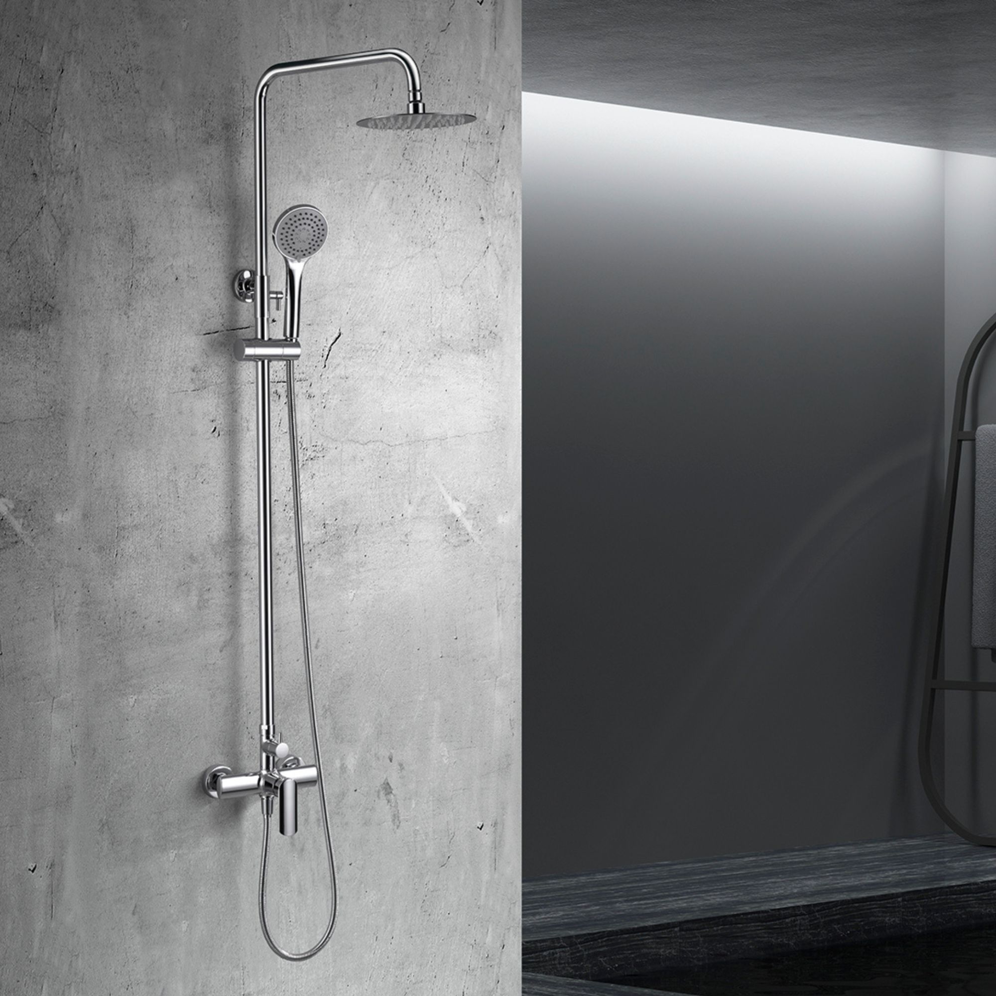 Imex - columna ducha monomando con grifo cromado serie ural