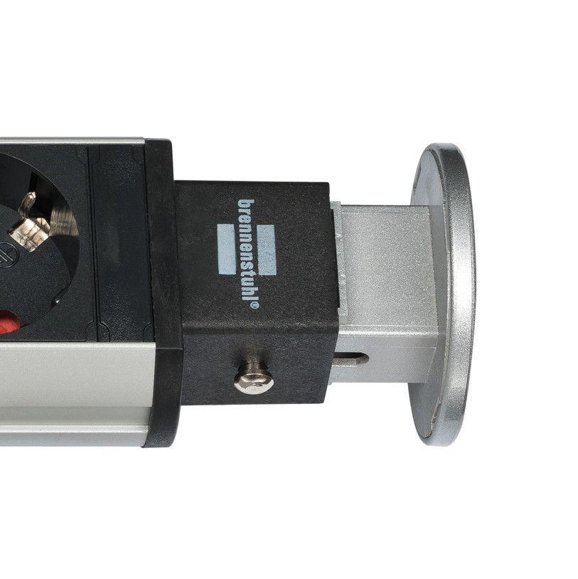 Base múltiple retráctil para mesas tower power con puertos usb