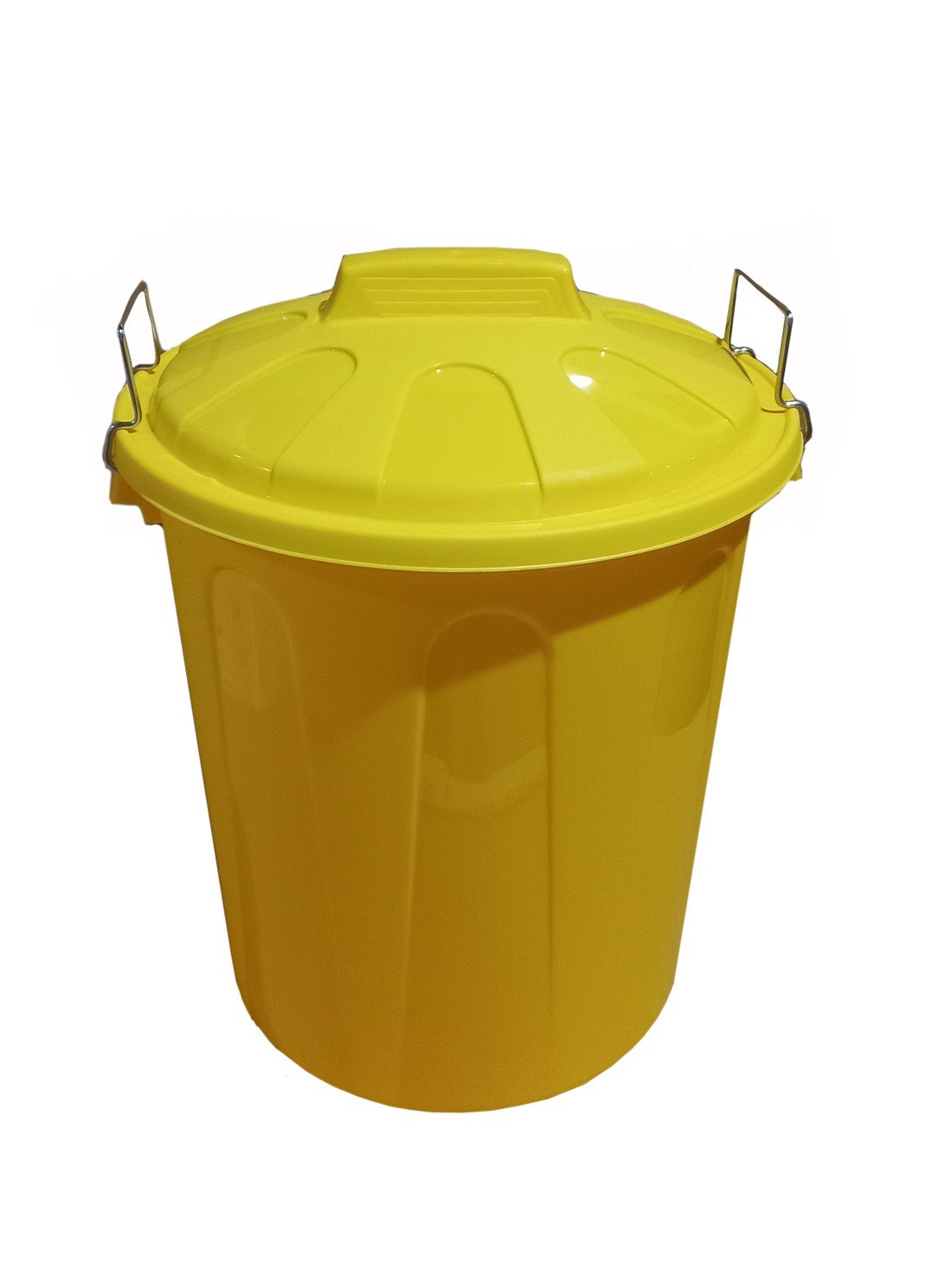 100 litros | amarillo | cubo basura de plástico con tapadera | cubo almace