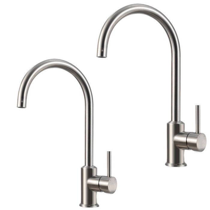 Grifo de cocina - acero inoxidable - cepillado - giratorio 360° - ahorro de