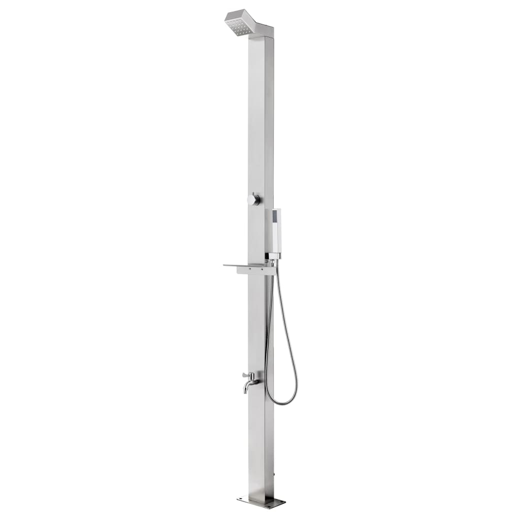 vidaXL ducha de jardín acero inoxidable 220 cm