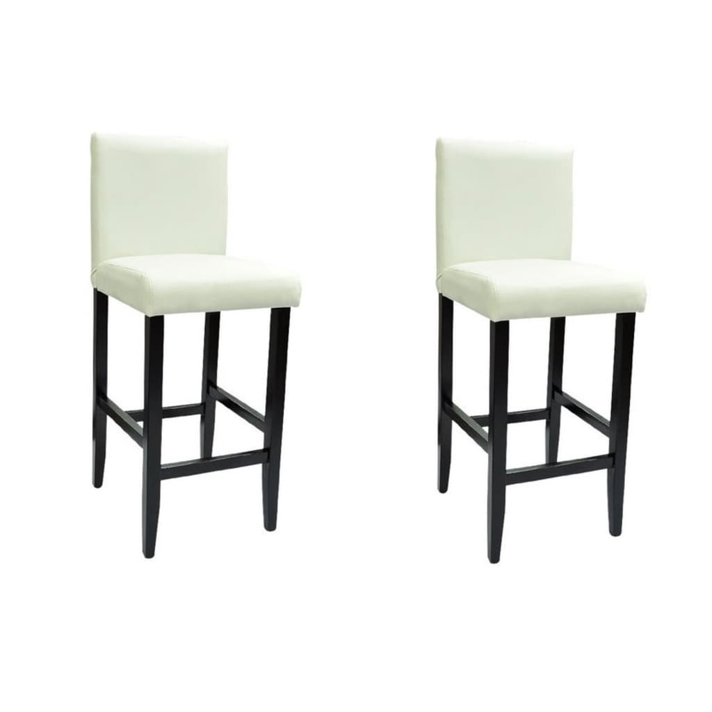 vidaXL taburetes de cocina 2 unidades cuero sintético blanco