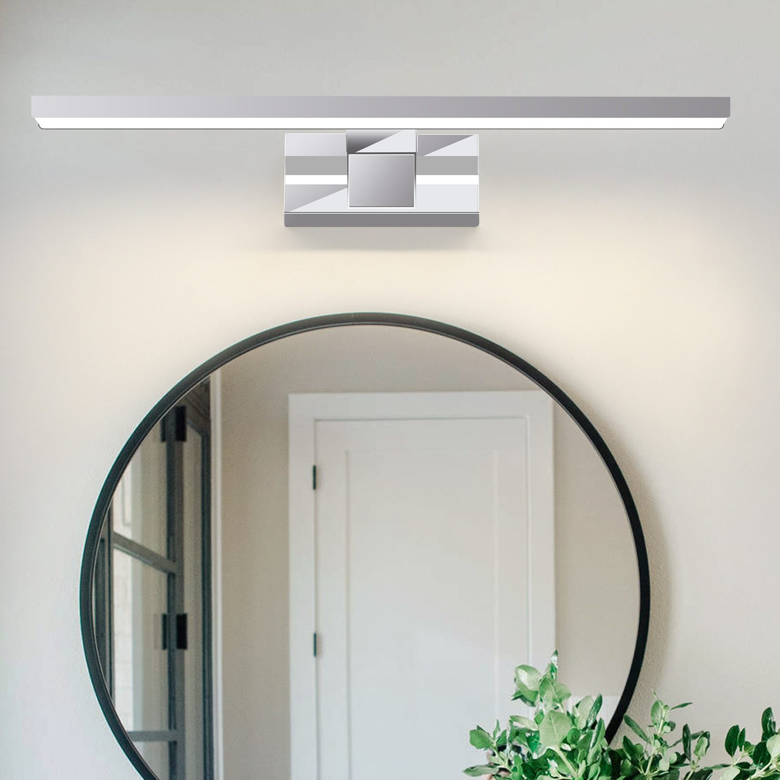 Nettlife lámpara de pared para baño LED plateado 40x16.8