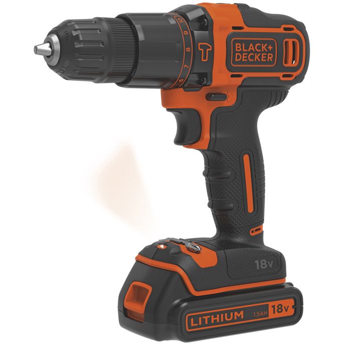 Kit taladro percutor 18 v con 2 baterías de litio y