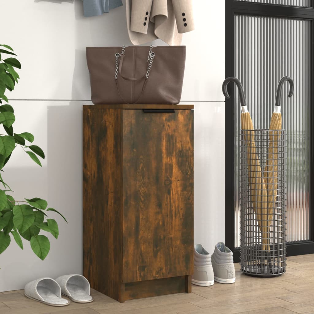 Mueble zapatero madera de ingeniería roble ahumado 30x35x70 cm