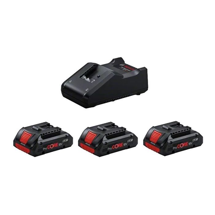 Pack de 3 baterías 18v procore 4ah + cargador gal 18v-40 - Bosch - 0615990n